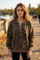 LEOPARD ZIP-UP BOMBER JACKET