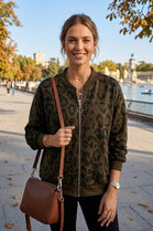 LEOPARD ZIP-UP BOMBER JACKET