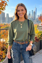 SHOULDER BUTTON SWEAT SHIRT