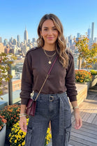 SHOULDER BUTTON SWEAT SHIRT