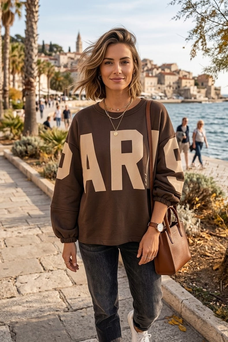 OVERSIZED SLOGAN SWEATSHIRT