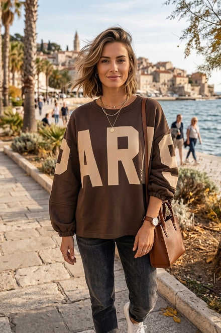 OVERSIZED SLOGAN SWEATSHIRT