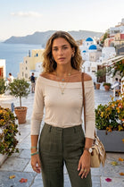 BOAT NECK LONG SLEEVE TOP