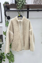 TEDDY FLEECE ZIP-UP COLOUR-BLOCK JACKET