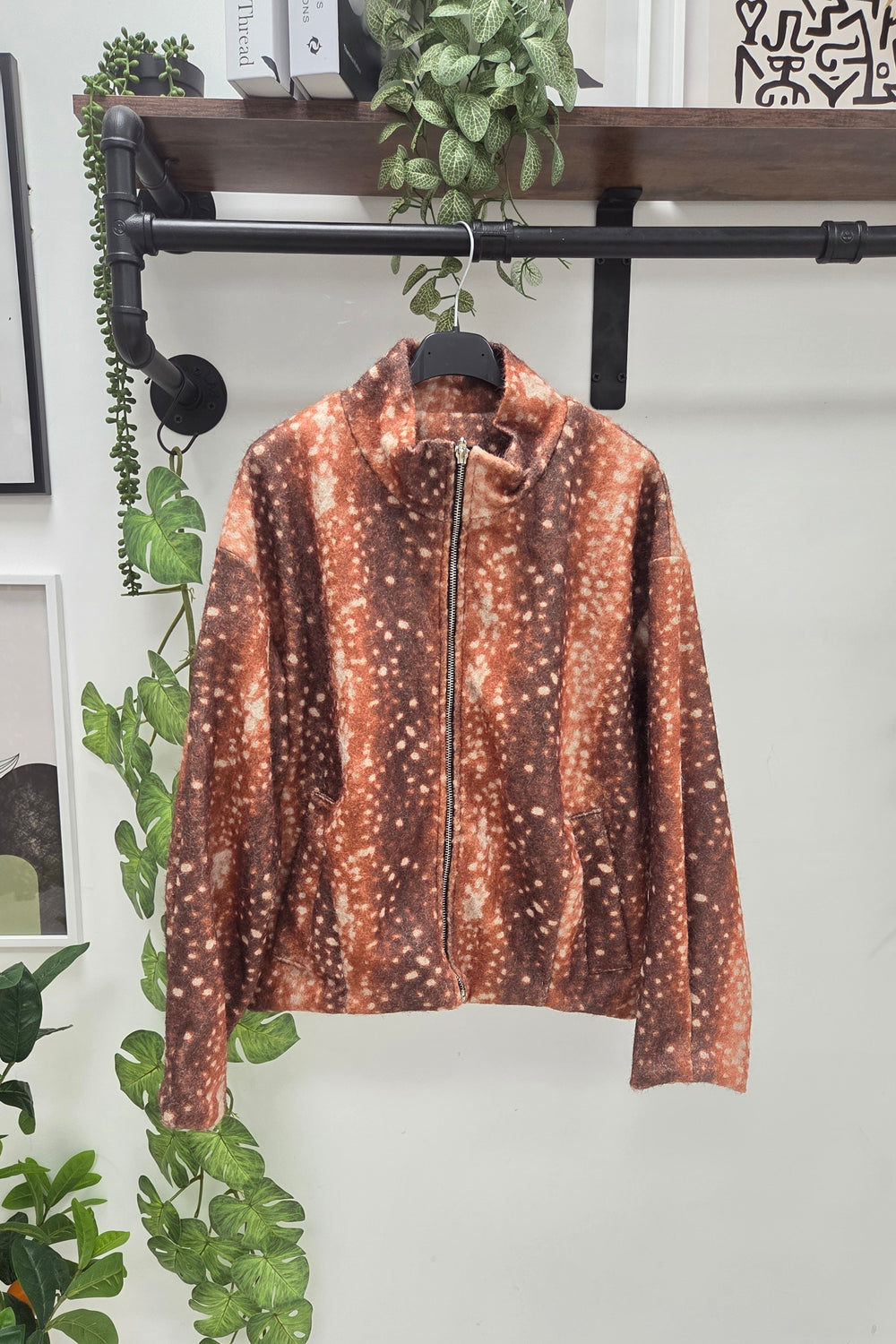 BOMBI PRINT ZIP-UP JACKET