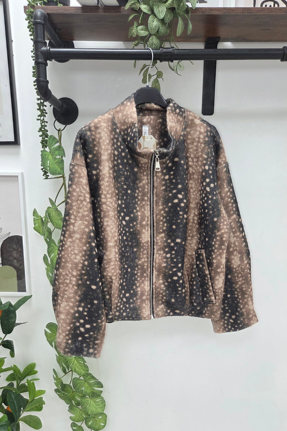 BOMBI PRINT ZIP-UP JACKET