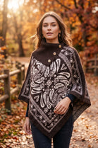 BANDANA PRINT KNIT PONCHO