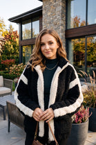 TEDDY FLEECE ZIP-UP COLOUR-BLOCK JACKET
