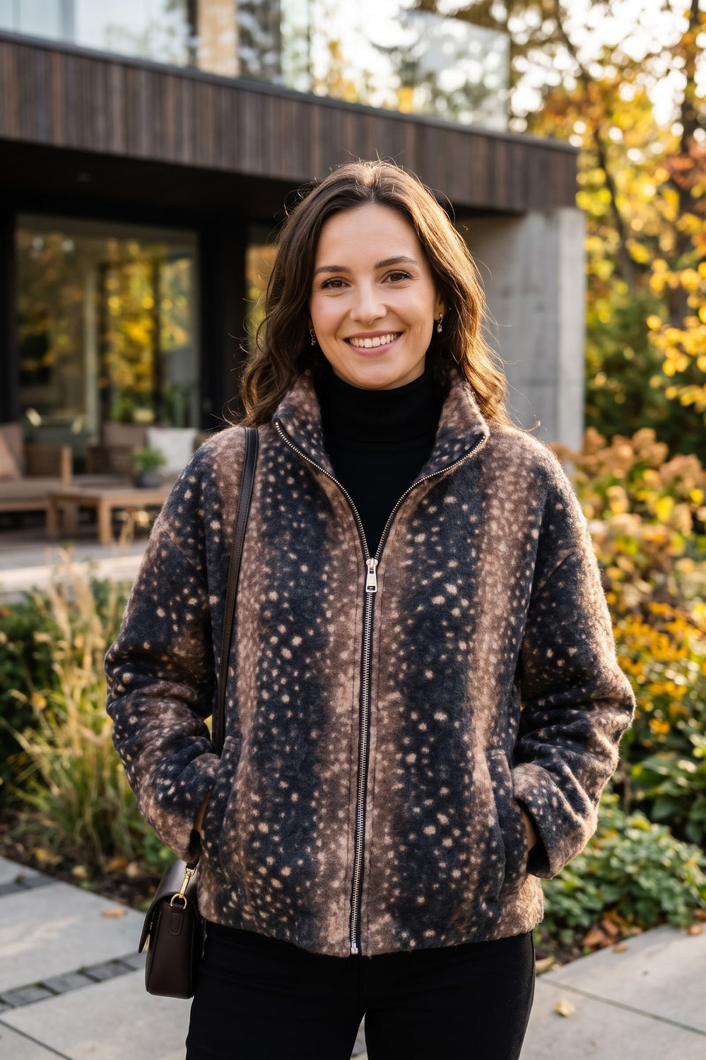 BOMBI PRINT ZIP-UP JACKET