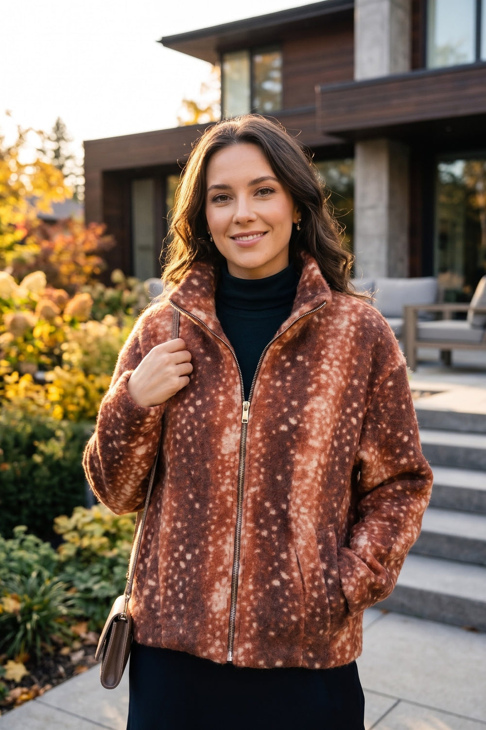 BOMBI PRINT ZIP-UP JACKET