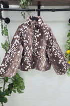 BAMBI PRINT BALLOON SLEEVE PADDED JACKET