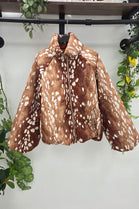 BAMBI PRINT BALLOON SLEEVE PADDED JACKET