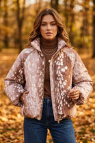 BAMBI PRINT BALLOON SLEEVE PADDED JACKET