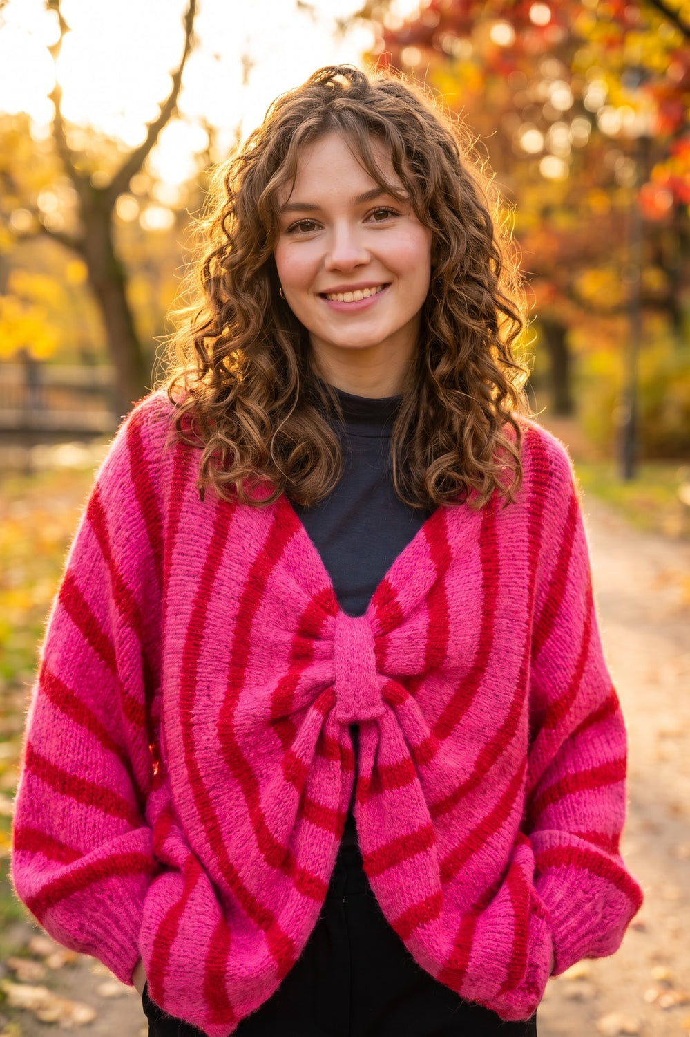 STRIPED KNOT REVERSIBLE KNIT JUMPER