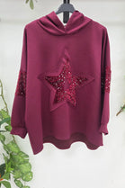 SEQUIN STAR SWEAT HOODIE
