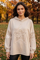 SEQUIN STAR SWEAT HOODIE