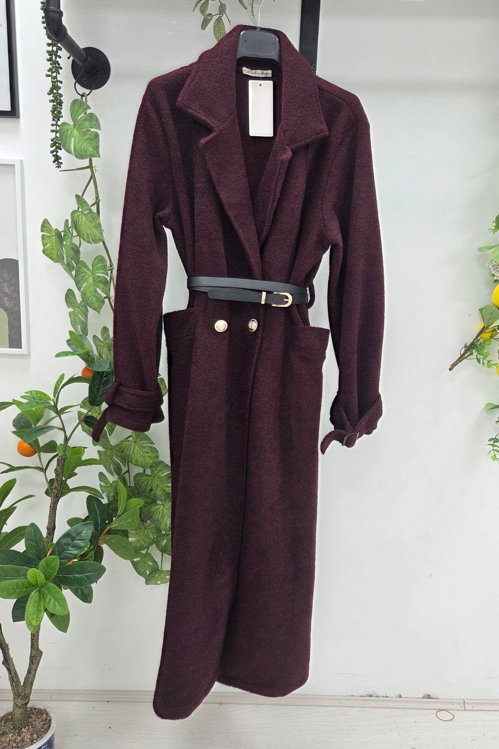 BELTED LONGLINE SOFT KNIT COAT