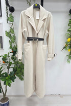 BELTED LONGLINE SOFT KNIT COAT