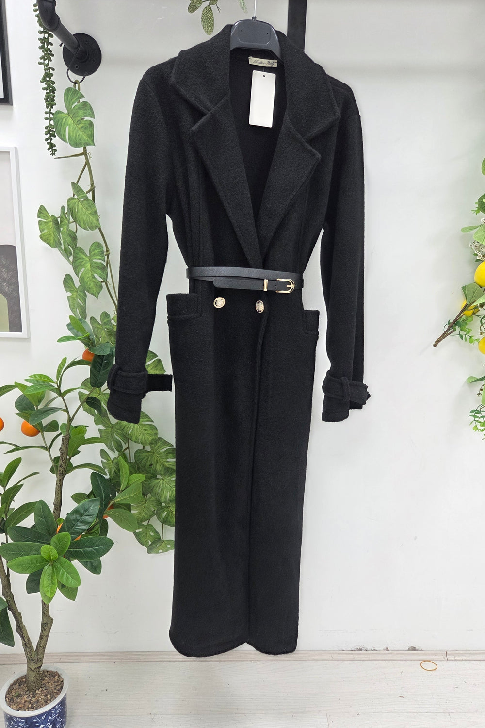 BELTED LONGLINE SOFT KNIT COAT
