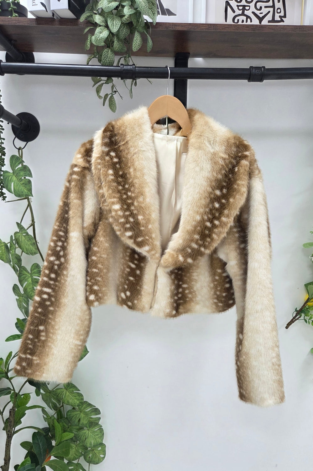 FAUX-FUR BAMBI PRINT JACKET
