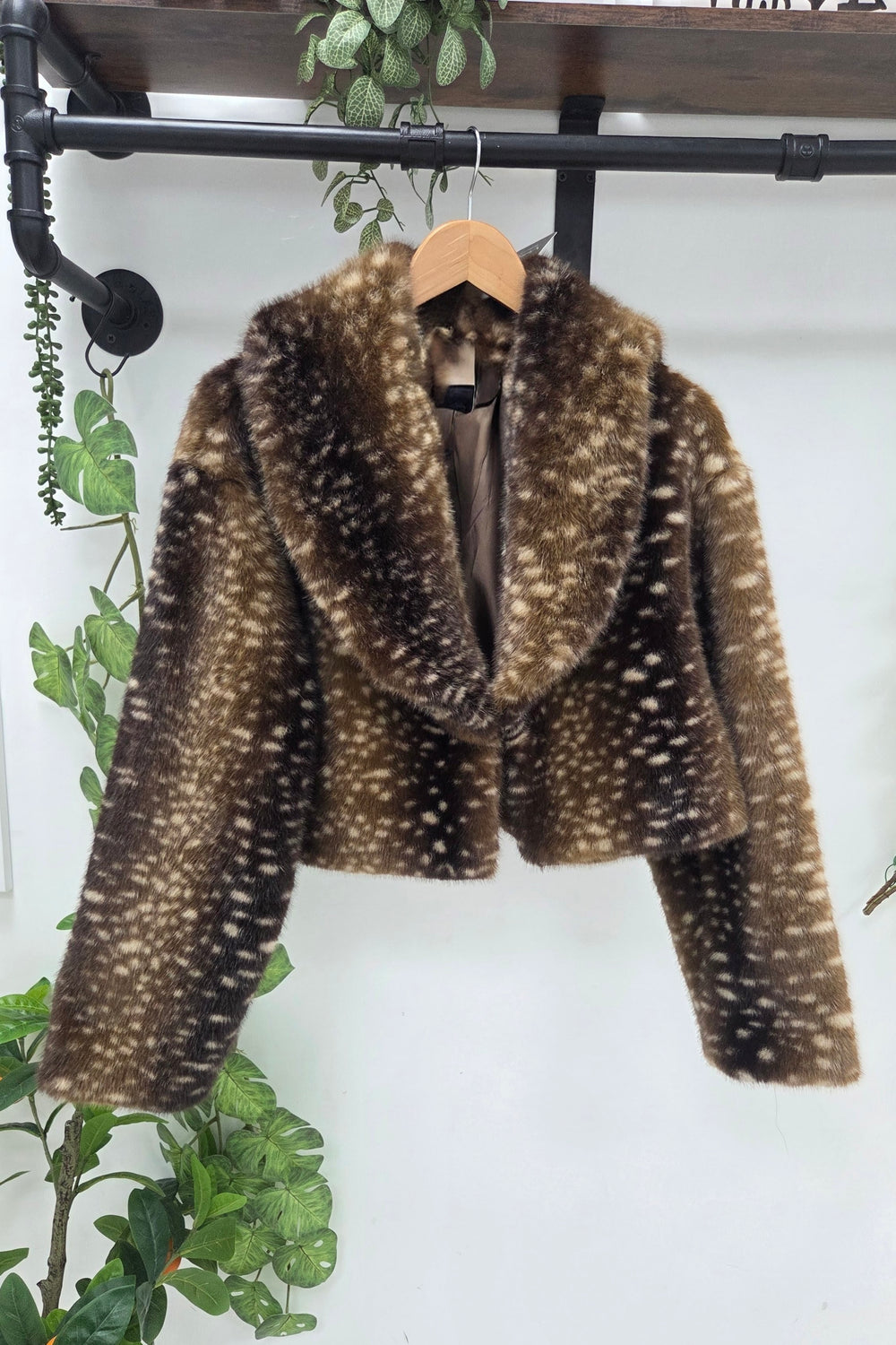 FAUX-FUR BAMBI PRINT JACKET