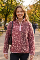 BAMBI PRINT HALI-ZIP FLEECE JACKET