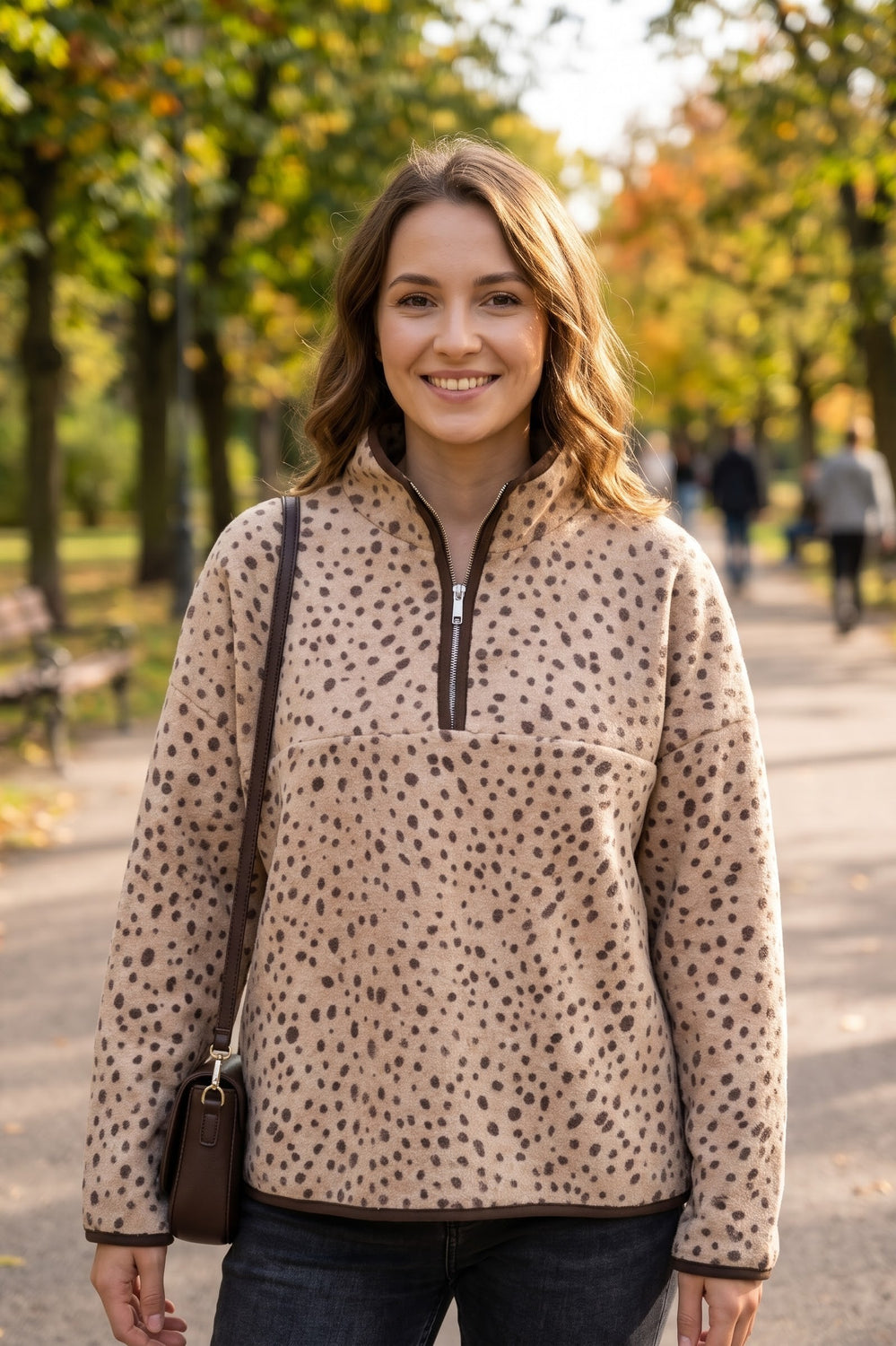 BAMBI PRINT HALI-ZIP FLEECE JACKET