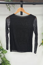 LACE SLEEVE CASHMERE BLEND TOP