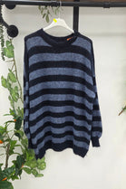 OVERSIZED STRIPED LONGLINE KNIT JUMPER
