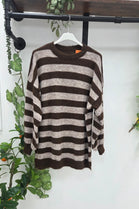 OVERSIZED STRIPED LONGLINE KNIT JUMPER