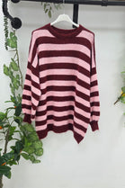OVERSIZED STRIPED LONGLINE KNIT JUMPER