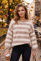 OVERSIZED STRIPED LONGLINE KNIT JUMPER