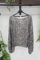 SEQUIN BALLOON SLEEVE TOP