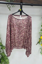 SEQUIN BALLOON SLEEVE TOP