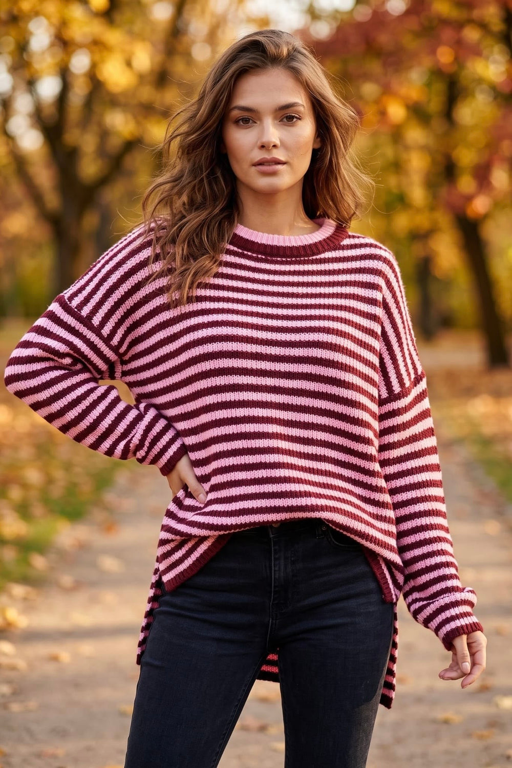 OVERSIZED STRIPED KNIT JUMPER