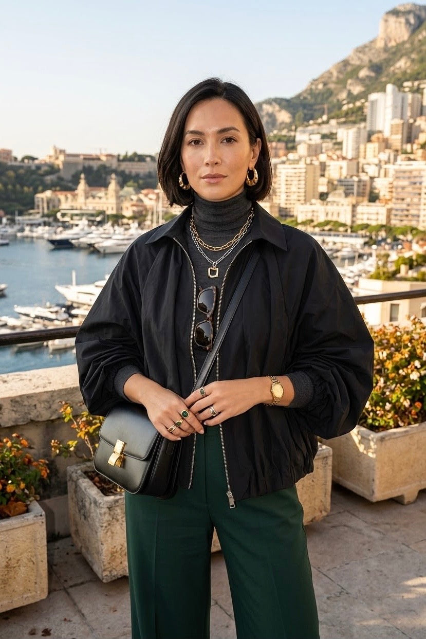 OVERSIZED GATHERED DETAIL RAIN JACKET