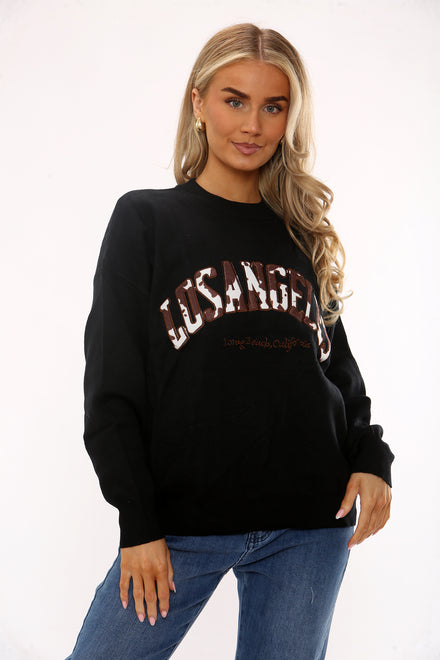 TEXTURED LA SLOGAN JUMPER (15334206407040)