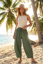 DRAWSTRING WIDE LEG TROUSER