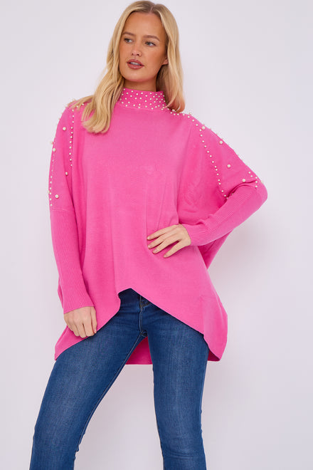 PEARL EMBELLISHED HIGHNECK JUMPER (15066362347904)