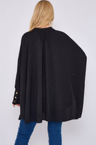 GOLD BUTTON BATWING OVERSIZED SHIRT (15071113249152)