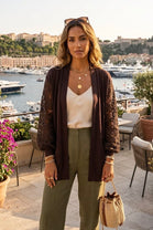 LACE SLEEVE POCKET CARDIGAN