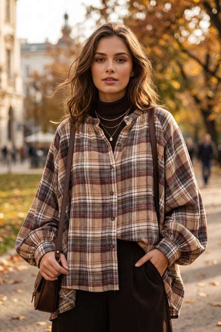 CHECK OVERSIZED SHIRT