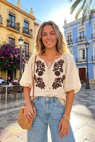 FRONT EMBROIDERED BLOUSE