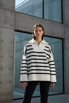COLLAR STRIPE OVERSIZED JUMPER (15364346315136)