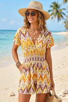 ZIG ZAG PRINT PLAYSUIT(MIXED COLOUR PACK)