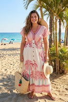 PALM TREE PRINT BUTTON DETAIL MAXI ( MIX COLOUR PACK )