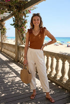 RUFFLE SHOULDER V-NECK VEST