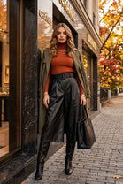 FAUX-LEATHER BELTED CULOTTES