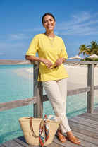 CURVE SHAPE CREW NECK T-SHIRT