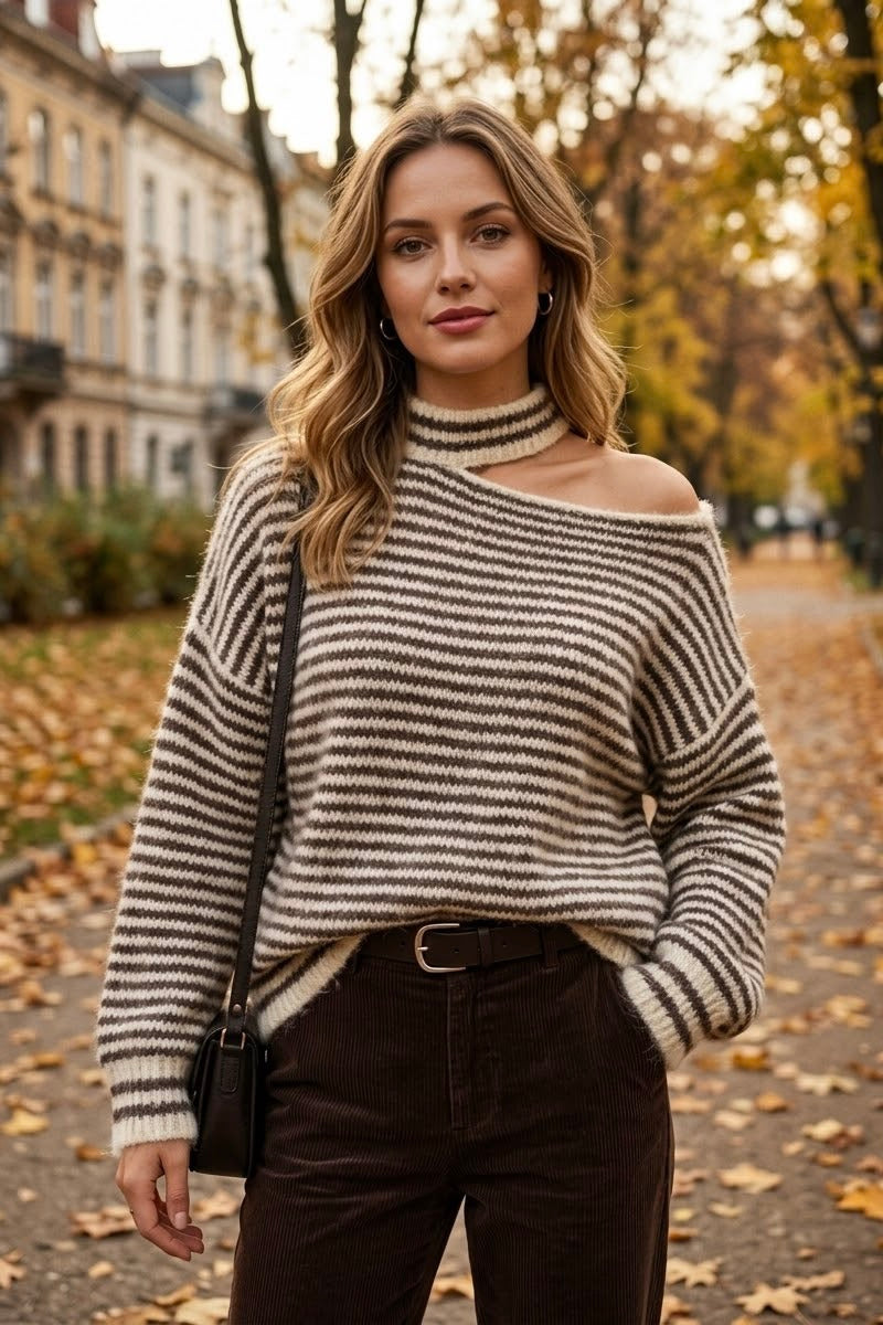 CUT-OUT STRIPE JUMPER